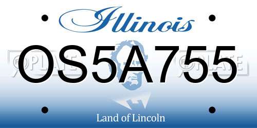 OS5A755 Illinois License Plate