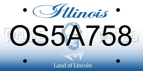 OS5A758 Illinois License Plate