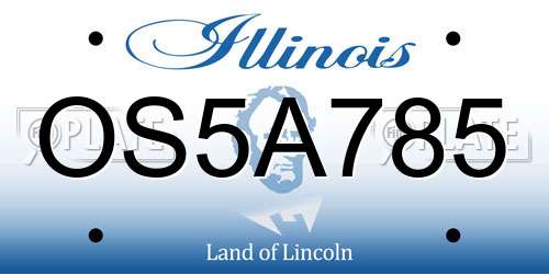 OS5A785 Illinois License Plate