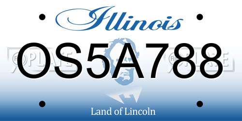 OS5A788 Illinois License Plate