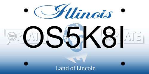 OS5K8I Illinois License Plate