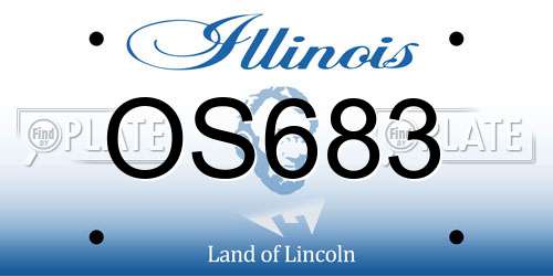 OS683 Illinois License Plate