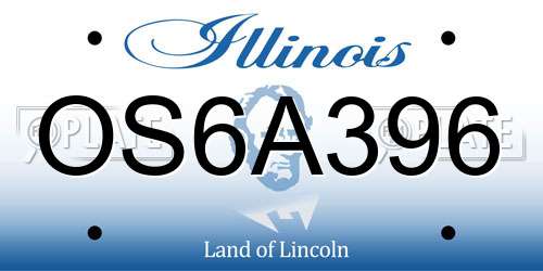 OS6A396 Illinois License Plate