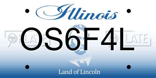 OS6F4L Illinois License Plate