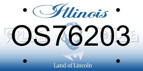 OS76203 Illinois License Plate