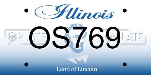 OS769 Illinois License Plate