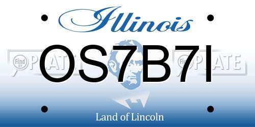 OS7B7I Illinois License Plate