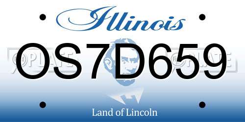 OS7D659 Illinois License Plate