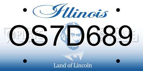 OS7D689 Illinois License Plate