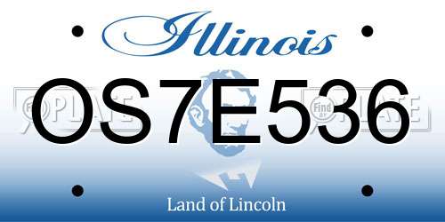 OS7E536 Illinois License Plate
