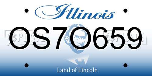 OS7O659 Illinois License Plate