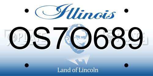 OS7O689 Illinois License Plate