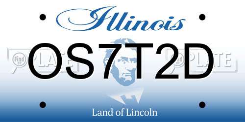 OS7T2D Illinois License Plate