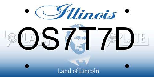 OS7T7D Illinois License Plate