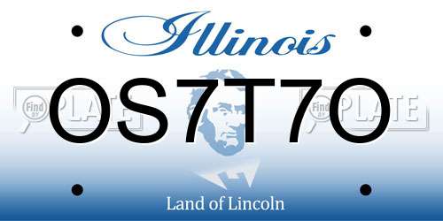 OS7T7O Illinois License Plate