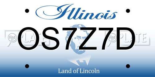 OS7Z7D Illinois License Plate