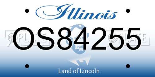 OS84255 Illinois License Plate