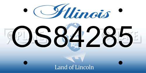 OS84285 Illinois License Plate