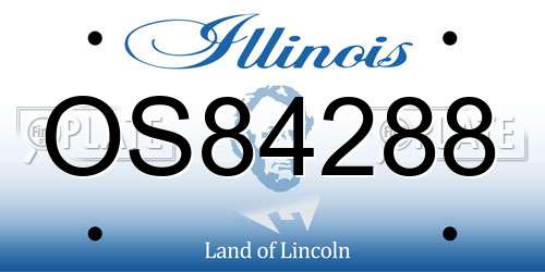 OS84288 Illinois License Plate