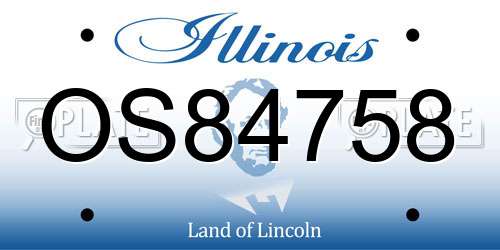 OS84758 Illinois License Plate