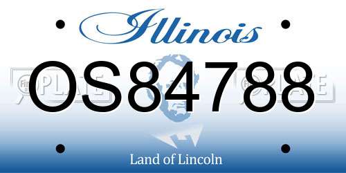 OS84788 Illinois License Plate