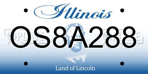 OS8A288 Illinois License Plate