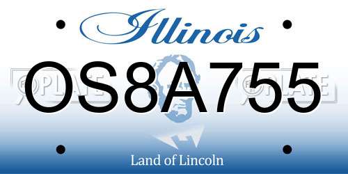 OS8A755 Illinois License Plate