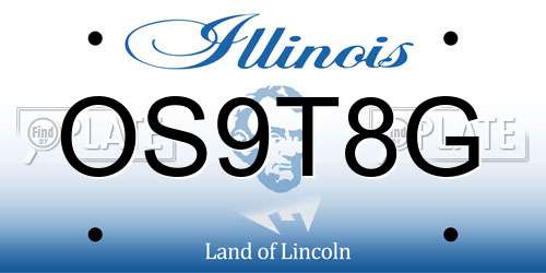OS9T8G Illinois License Plate