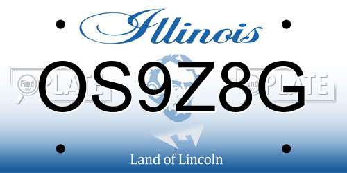 OS9Z8G Illinois License Plate