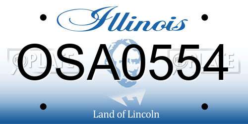 OSA0554 Illinois License Plate