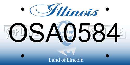 OSA0584 Illinois License Plate