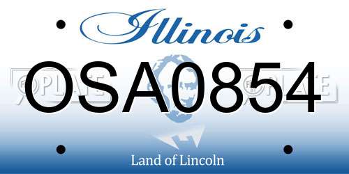 OSA0854 Illinois License Plate