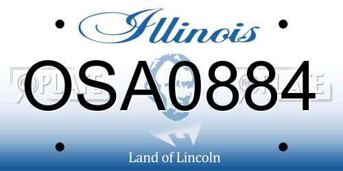 OSA0884 Illinois License Plate