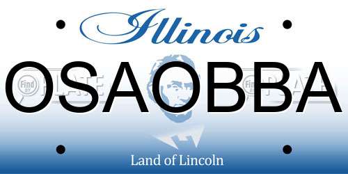 OSAOBBA Illinois License Plate