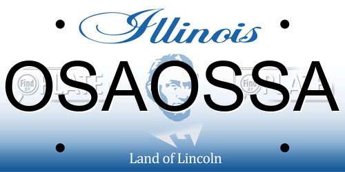 OSAOSSA Illinois License Plate