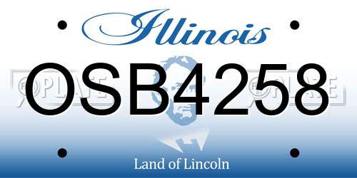 OSB4258 Illinois License Plate