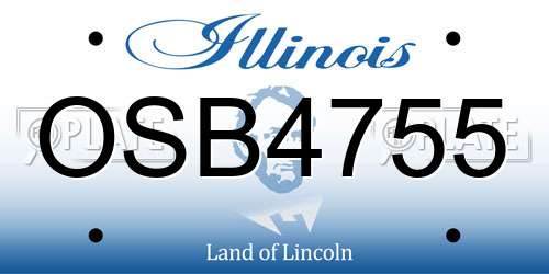 OSB4755 Illinois License Plate