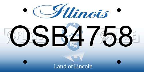 OSB4758 Illinois License Plate