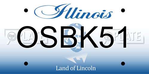 OSBK51 Illinois License Plate