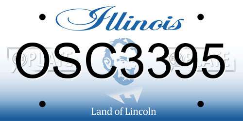 OSC3395 Illinois License Plate