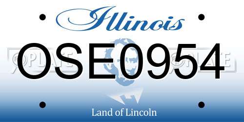 OSE0954 Illinois License Plate
