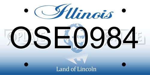 OSE0984 Illinois License Plate