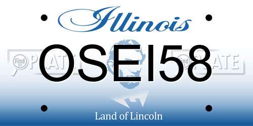 OSEI58 Illinois License Plate