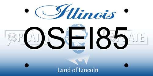 OSEI85 Illinois License Plate