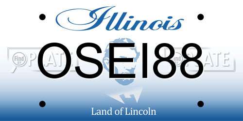 OSEI88 Illinois License Plate