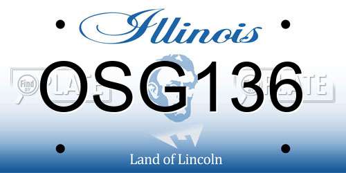 OSG136 Illinois License Plate
