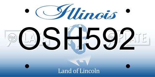 OSH592 Illinois License Plate