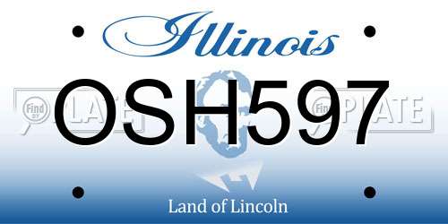 OSH597 Illinois License Plate