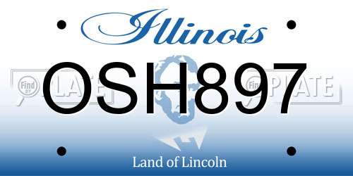 OSH897 Illinois License Plate