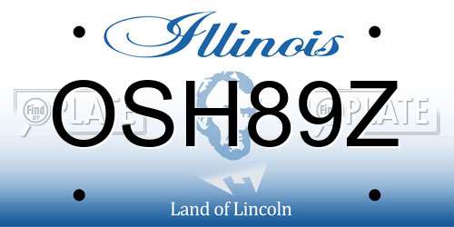 OSH89Z Illinois License Plate